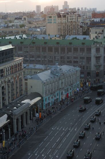 Rehearsal for Victory Day parade on Red Square
