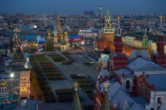 Rehearsal for Victory Day parade on Red Square