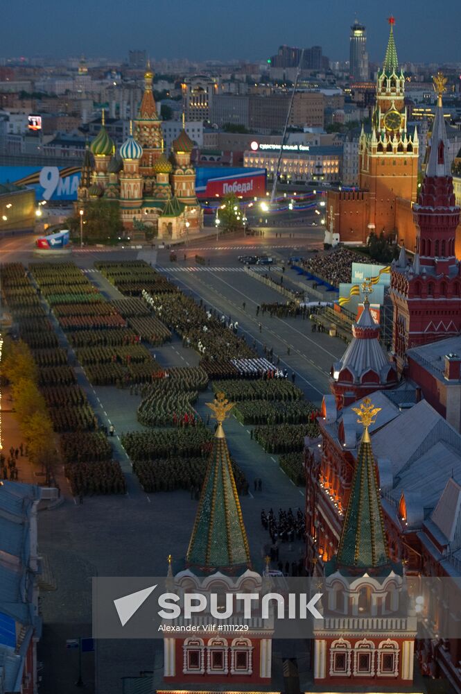 Rehearsal for Victory Day parade on Red Square