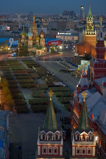 Rehearsal for Victory Day parade on Red Square