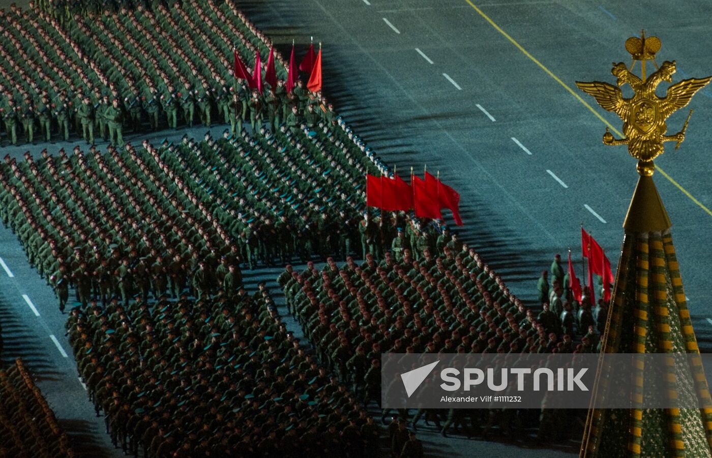 Rehearsal for Victory Day parade on Red Square