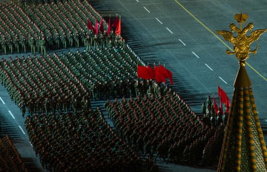Rehearsal for Victory Day parade on Red Square