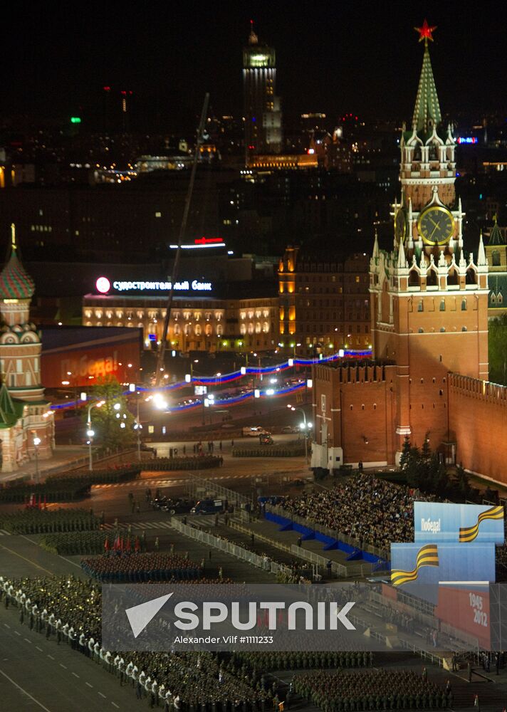 Rehearsal for Victory Day parade on Red Square