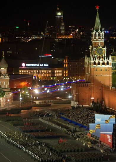 Rehearsal for Victory Day parade on Red Square
