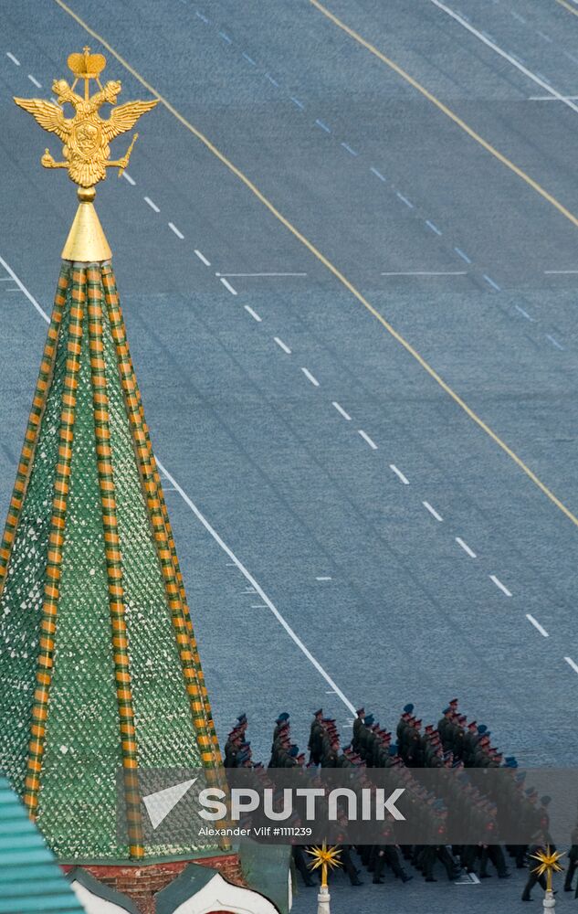 Victory Day parade rehearsal on Red Square