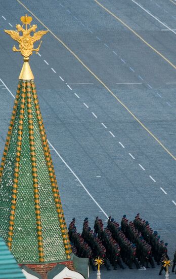 Victory Day parade rehearsal on Red Square