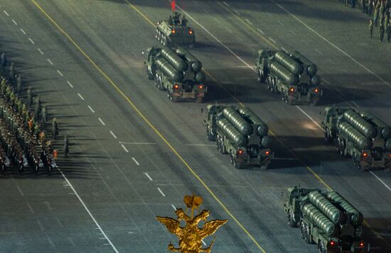 Rehearsal for Victory Day parade on Red Square