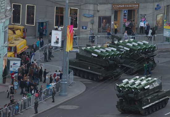 Rehearsal for Victory Day parade on Red Square