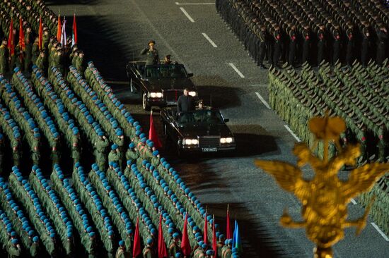 Rehearsal for Victory Day parade on Red Square