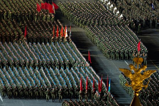 Victory Day parade rehearsal on Red Square