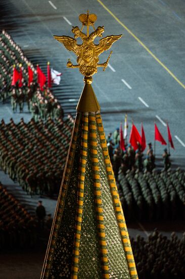 Rehearsal for Victory Day parade on Red Square