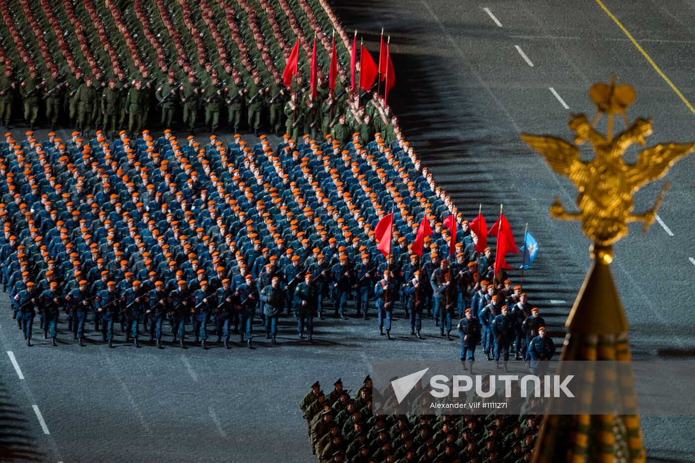 Rehearsal for Victory Day parade on Red Square