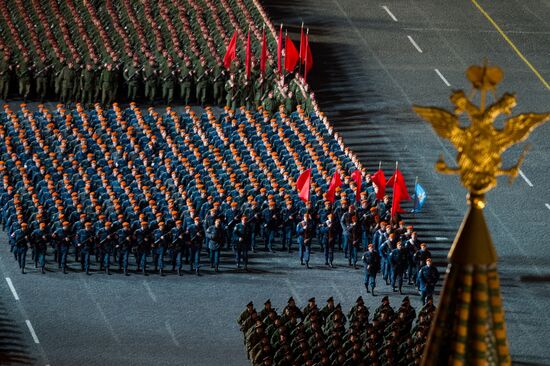 Rehearsal for Victory Day parade on Red Square