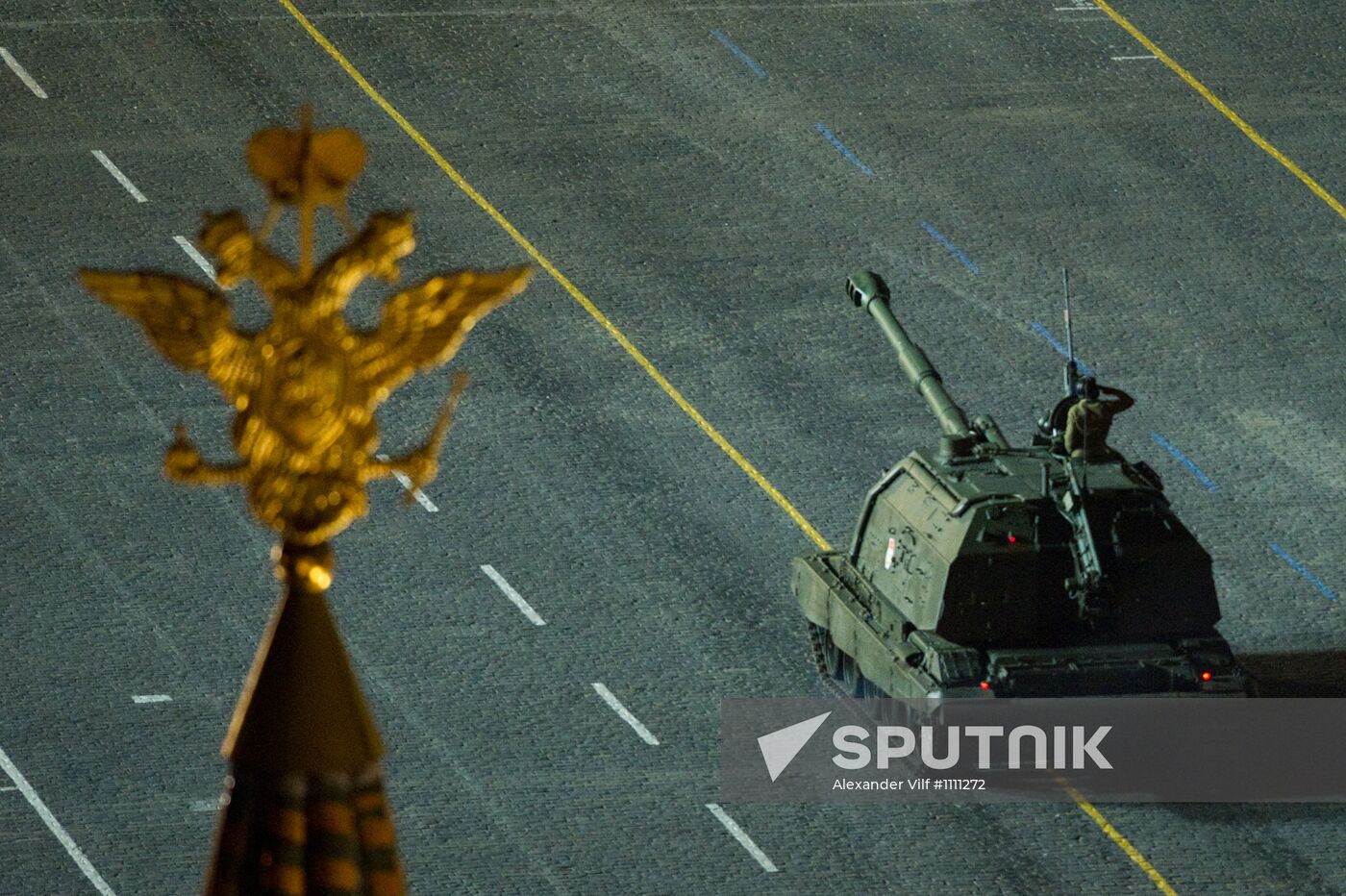 Victory Day parade rehearsal on Red Square