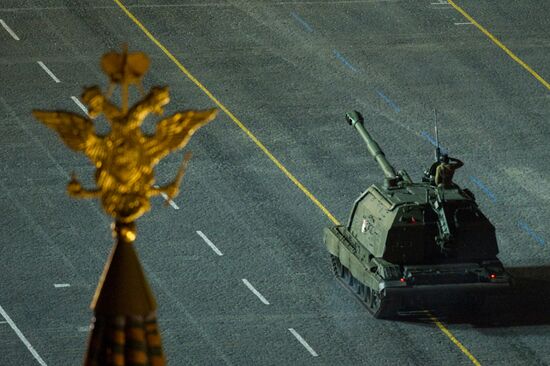 Victory Day parade rehearsal on Red Square