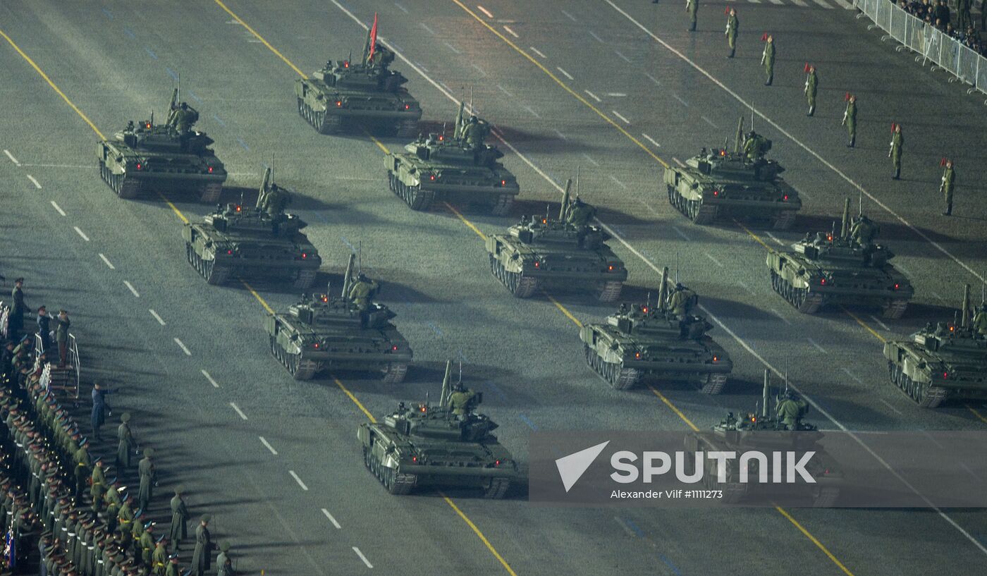 Rehearsal for Victory Day parade on Red Square