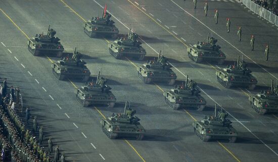 Rehearsal for Victory Day parade on Red Square