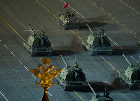 Rehearsal for Victory Day parade on Red Square