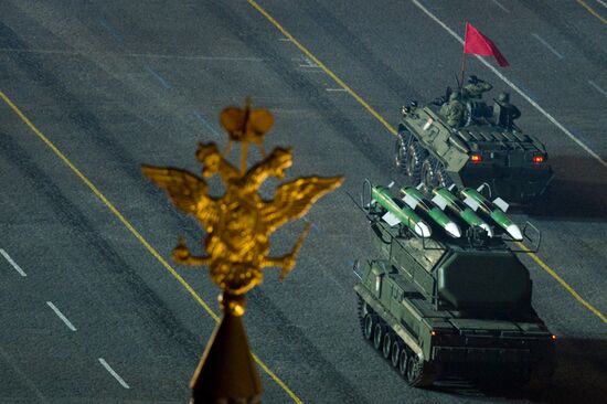 Victory Day parade rehearsal on Red Square