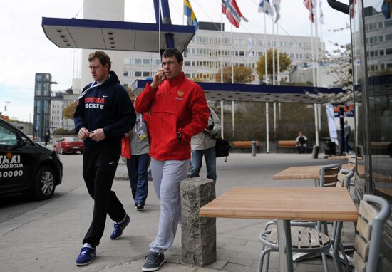 Russian national hockey team in Stockholm