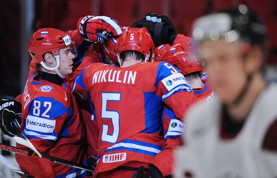 Hockey World Championship. Match Latvia - Russia