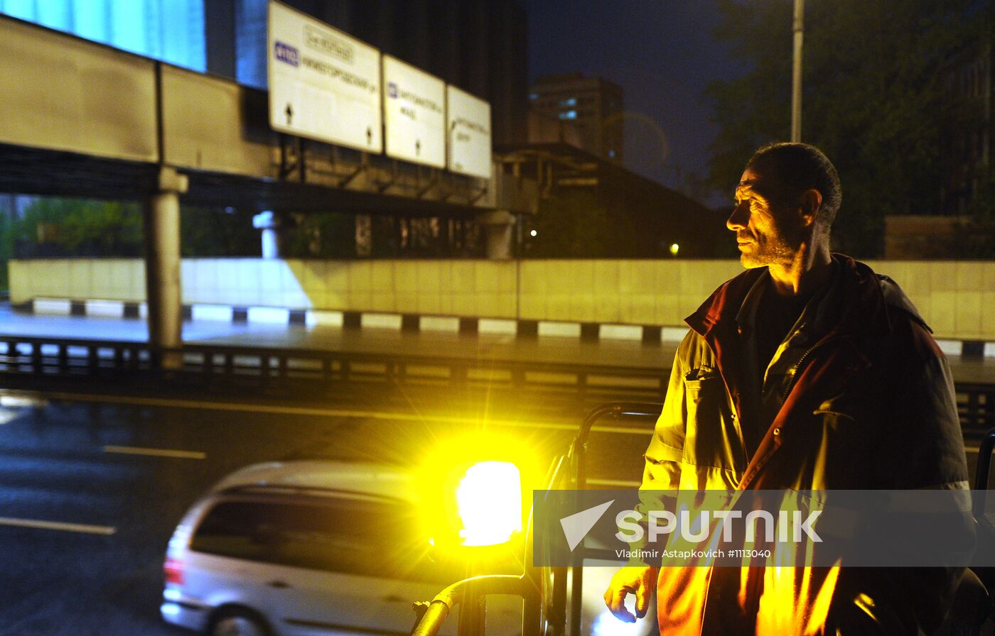 Repair works in Lefortovsky Tunnel