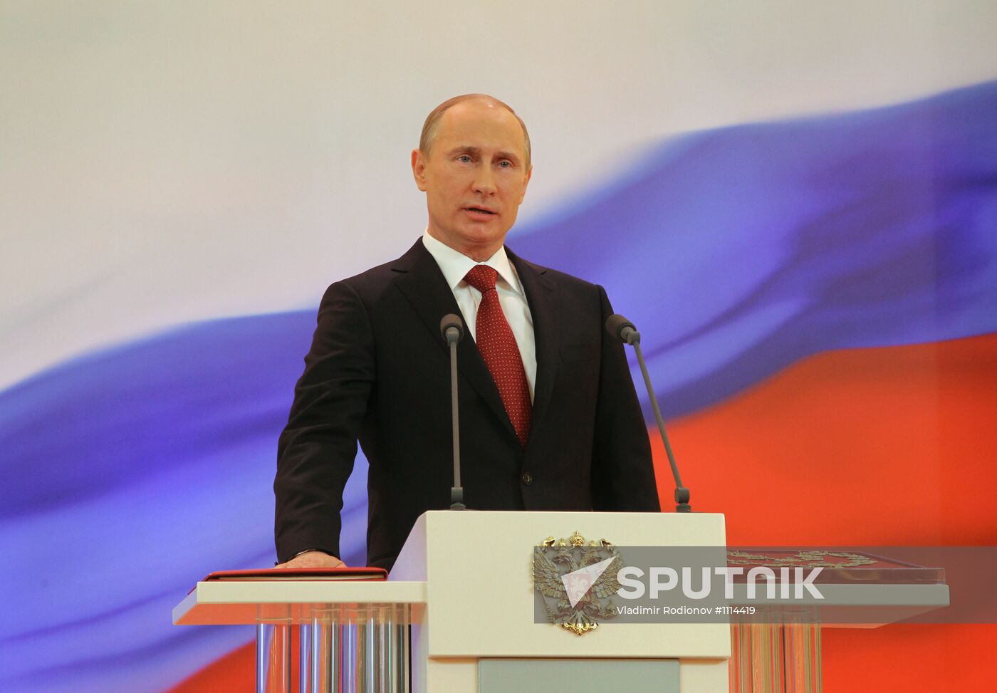 President-elect Vladimir Putin during inauguration ceremony