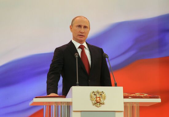 President-elect Vladimir Putin during inauguration ceremony