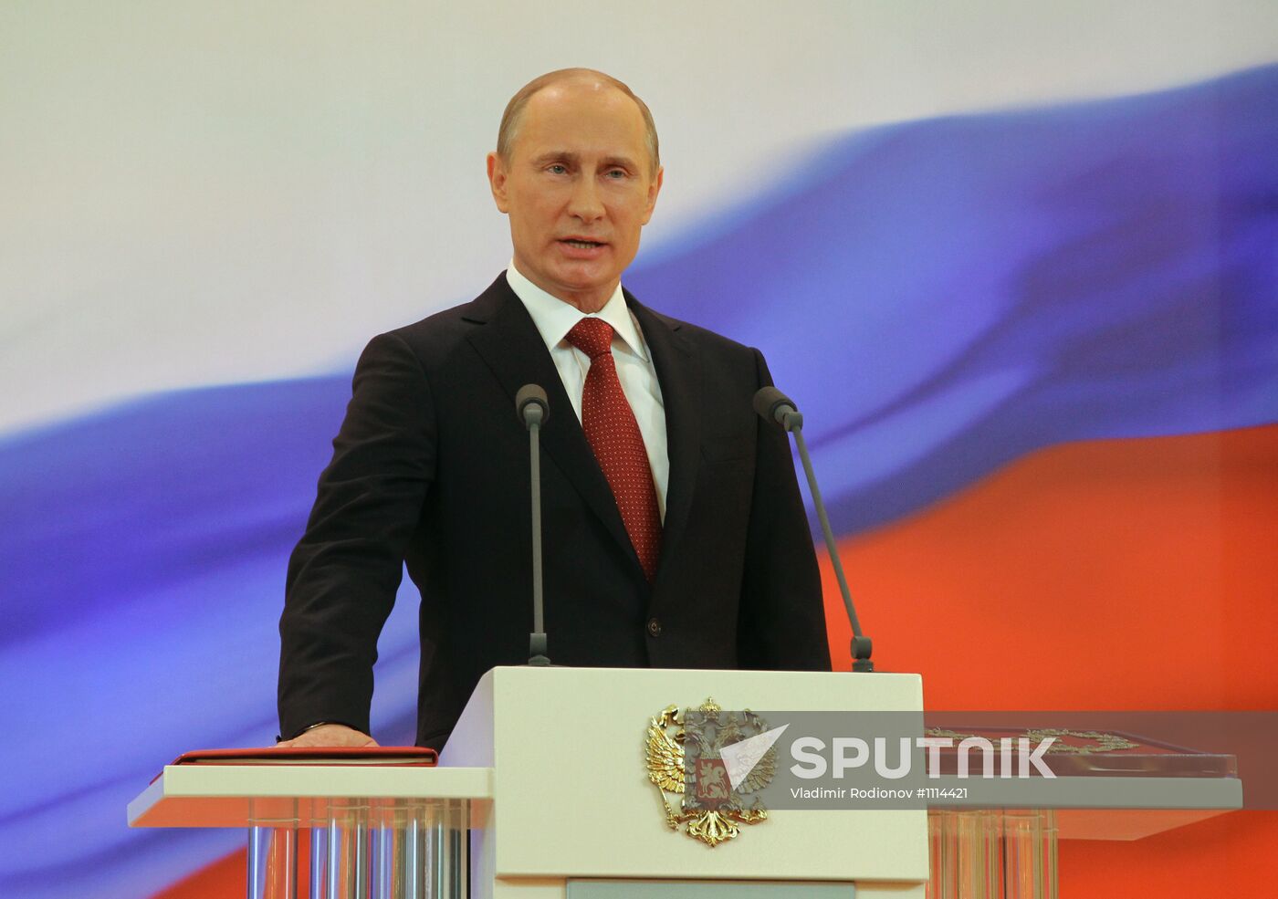 President-elect Vladimir Putin during inauguration ceremony