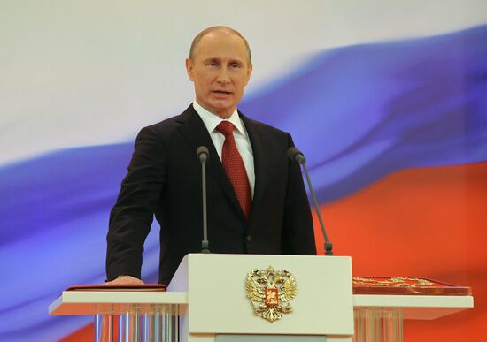 President-elect Vladimir Putin during inauguration ceremony