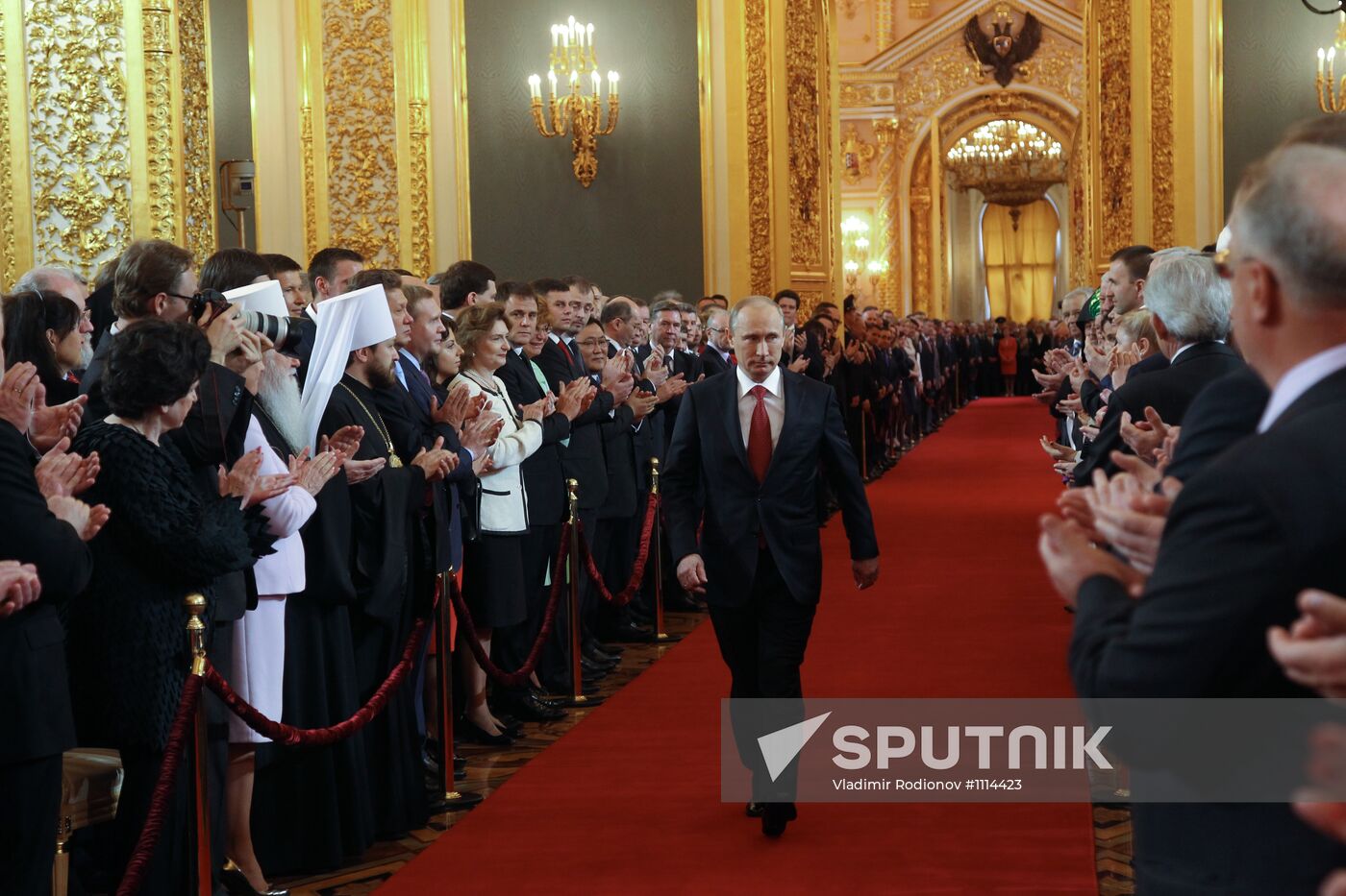 President-elect Vladimir Putin during inauguration ceremony