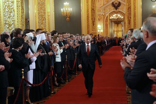 President-elect Vladimir Putin during inauguration ceremony