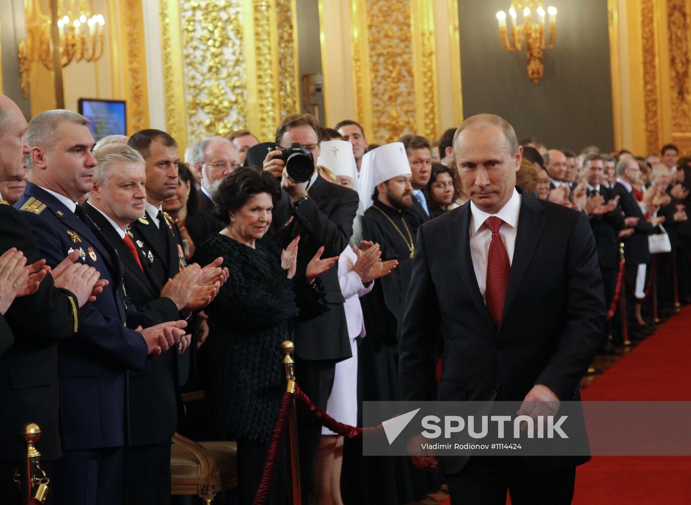 President-elect Vladimir Putin during inauguration ceremony