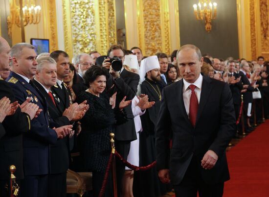 President-elect Vladimir Putin during inauguration ceremony