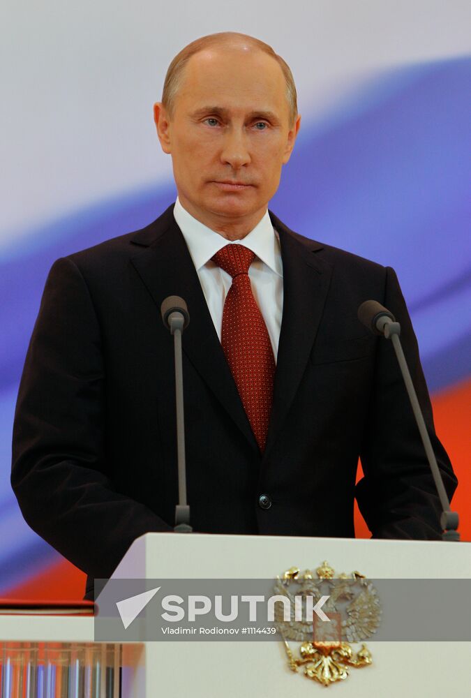 President-elect Vladimir Putin during inauguration ceremony