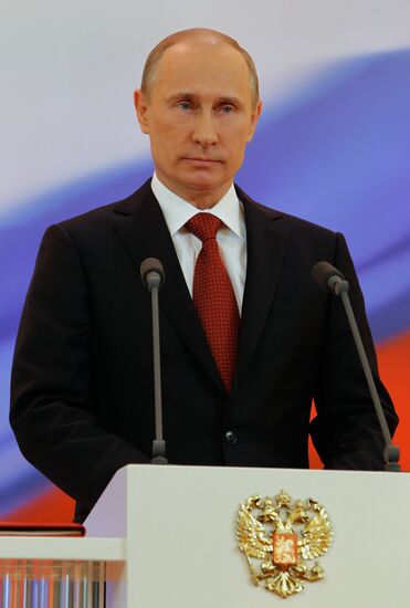 President-elect Vladimir Putin during inauguration ceremony