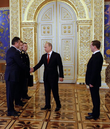 President-elect Vladimir Putin during inauguration ceremony