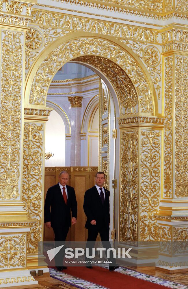 President-elect Vladimir Putin during inauguration ceremony