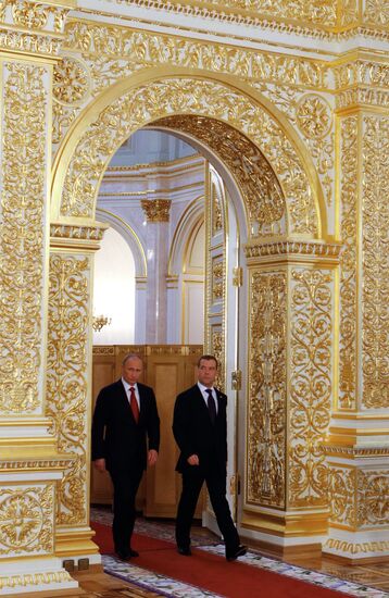 President-elect Vladimir Putin during inauguration ceremony