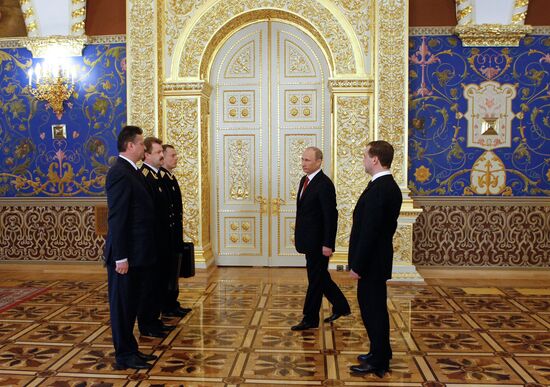 President-elect Vladimir Putin during inauguration ceremony