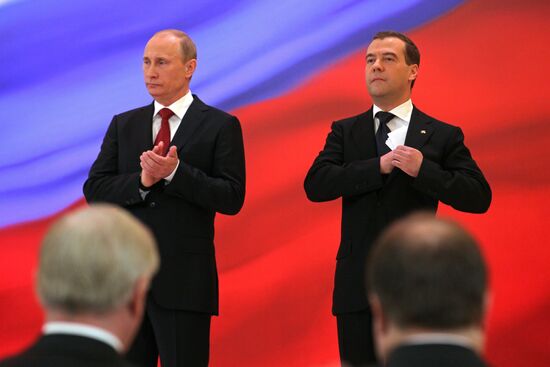 President-elect Vladimir Putin during inauguration ceremony