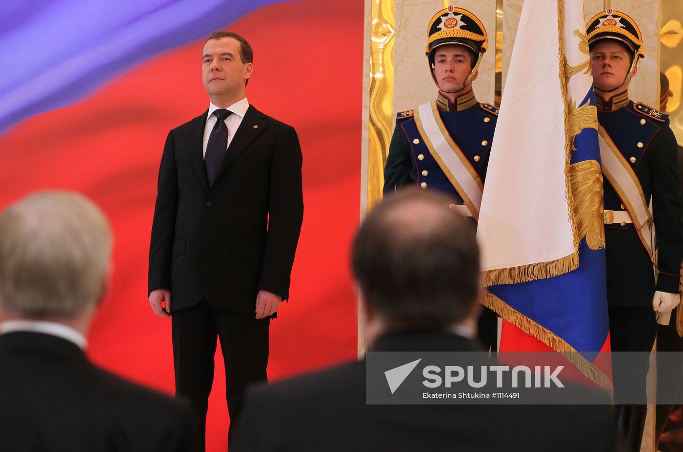 Dmitry Medvedev enters Grand Kremlin Palace