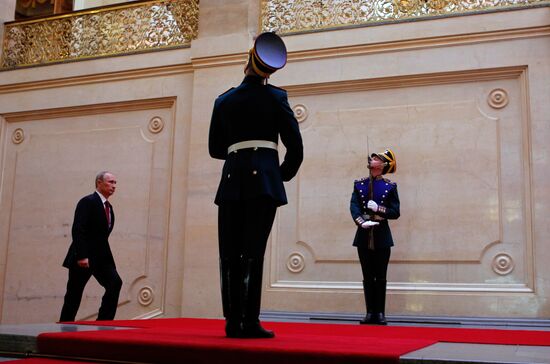 President-elect Vladimir Putin during inauguration ceremony