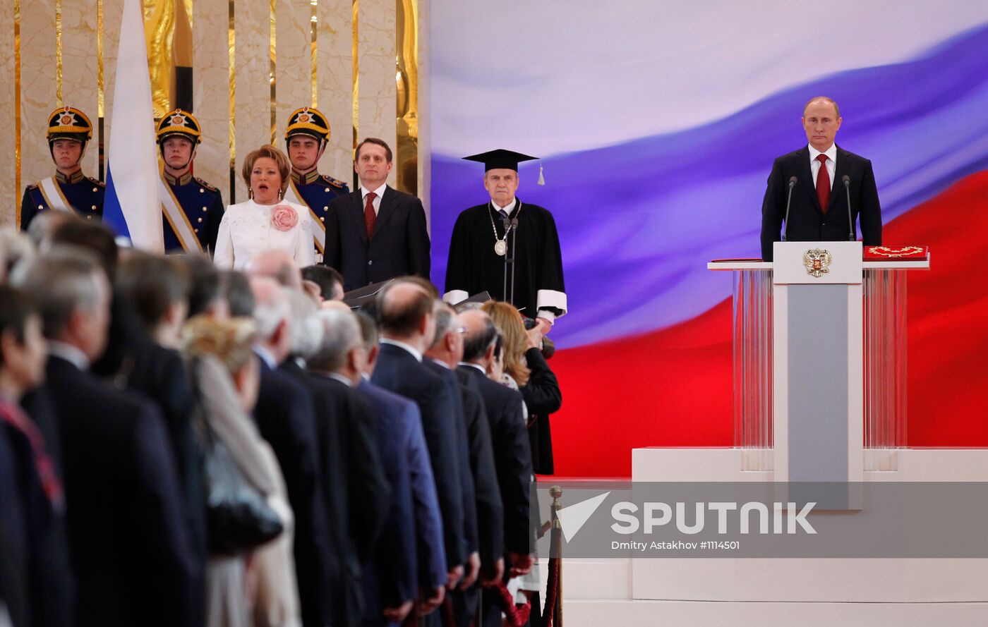 President-elect Vladimir Putin during inauguration ceremony