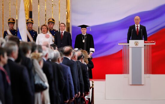 President-elect Vladimir Putin during inauguration ceremony
