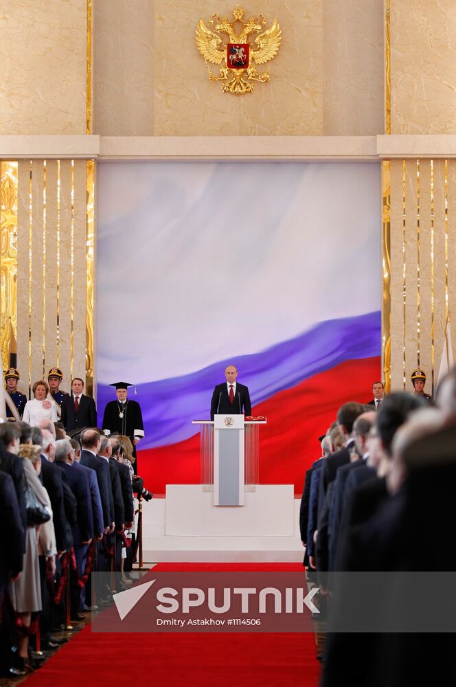President-elect Vladimir Putin during inauguration ceremony