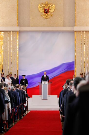 President-elect Vladimir Putin during inauguration ceremony