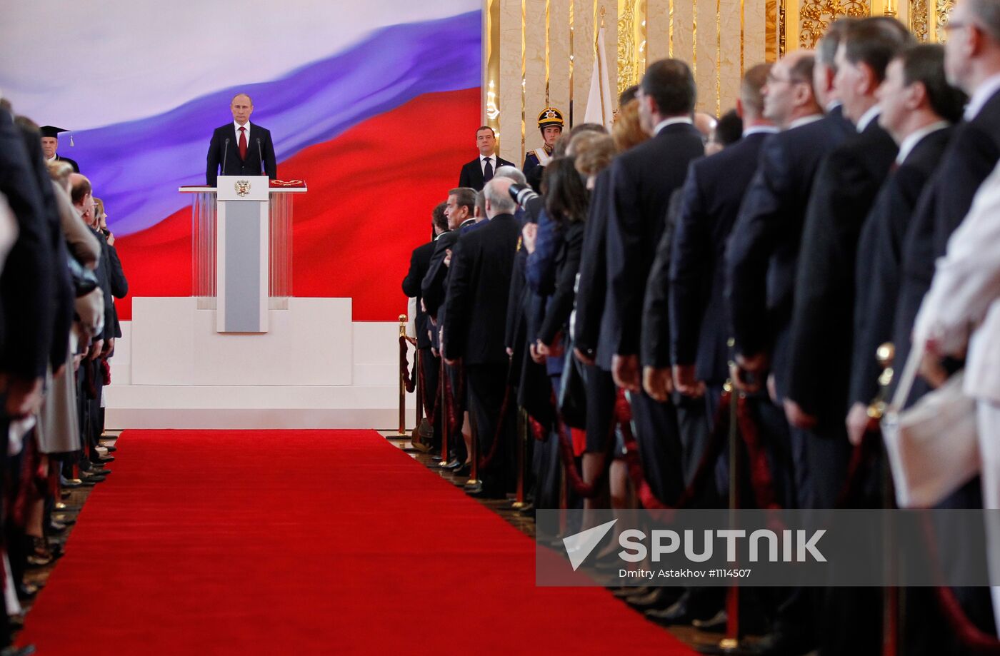 President-elect Vladimir Putin during inauguration ceremony