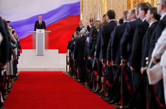 President-elect Vladimir Putin during inauguration ceremony