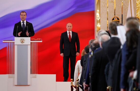President-elect Vladimir Putin during inauguration ceremony